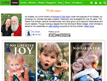 Tablet Screenshot of nogreaterjoy.org